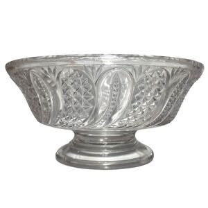 EAPG Antique McKee Brothers Doric Glass Comport Footed Bowl Feather 3 x 6" 1896